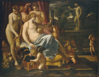 Venus versierd door de Gratiën door Annibale Carracci